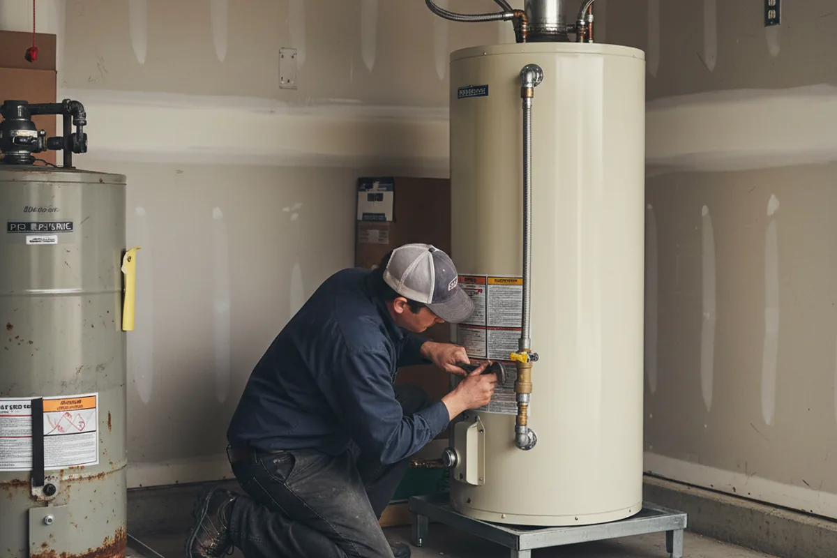 Water heater and shutoff valve replacement in Leeds