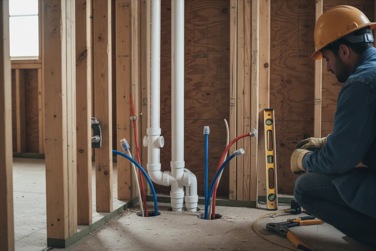 Drain and supply rough-in during Garbage Disposal Repair in Leeds